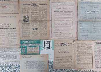 Przedwojenne druki, zaświadczenia, wykazy, wnioski, ustawy