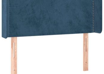Zagłówek do łóżka z LED ciemnoniebieski 93x16x78/88cm aksamit WM-3123136