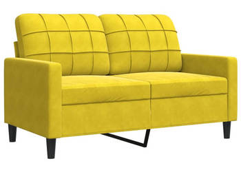 Sofa 2-osobowa żółta 120 cm tapicerowana aksamitem WM-4007620