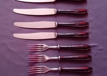 Komplet sztućców Gerlach z bakelitowymi trzonkami. 6 noży + 6 widelców. 2.