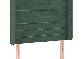 Zagłówek do łóżka z LED ciemnozielony 93x16x118/128 cm aksamit WM-3124227