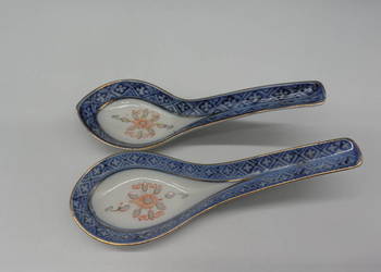 Chińskie porcelanowe łyżki, 2 szt., porcelana ryżowa