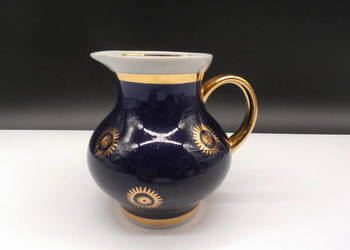 Porcelanowy mlecznik Dowbysz Kobalt, złocenie