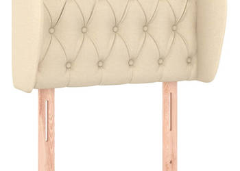 Zagłówek uszak kremowy 83x23x78/88 cm tkanina WM-3117459