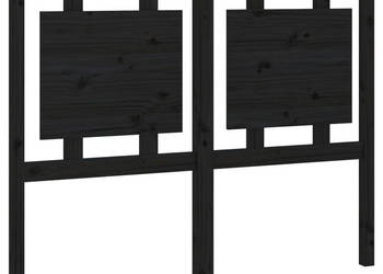 Wezgłowie łóżka czarne 1255x4x100 cm lite drewno sosnowe WM-817934