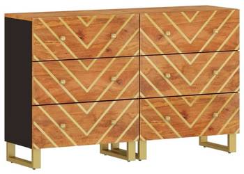 vidaXL Komody, 2 szt., brązowo-czarne, 60x33,5x75 cm(SKU:3206281)