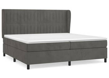 Łóżko Z Materacem Szare Kontynentalne DO Sypialni 200x200cm WM-3129352