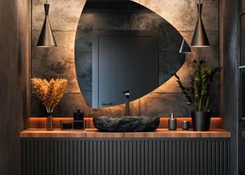 Lustro TALISMAN LED — trójkątne lustro w kształcie talizmanu