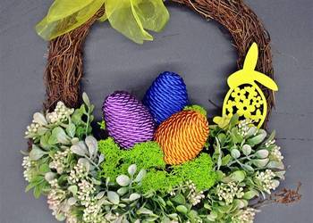 Wieniec na drzwi wianek Wielkanoc ozdoby prezent ozdoba