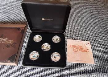 srebrne monety kolekcja Tuvalu Heroes & Villains 2011 Proof