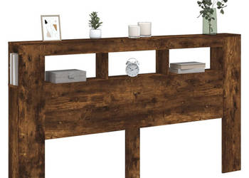 Wezgłowie łóżka z LED przydymiony dąb 180x185x1035 cm WM-837362