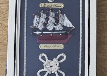 Vintage z lat 70-tych
Drewniana szafka na klucze z żaglowcem