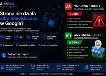 Naprawa stron WWW • SEO • Wizytówka Google dla firm