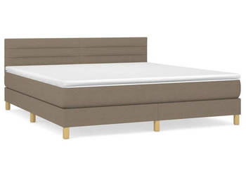 Łóżko kontynentalne z materacem taupe tkanina 160x200 cm WM-3140709
