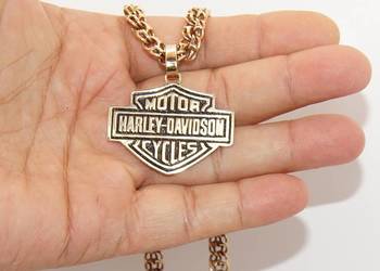 Harley Davidson złota 14karat duża 18gramowa zawieszka na łańcuszek