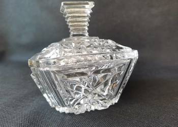 Stara ciekawa bomboniera, cukiernica szkło Art Deco