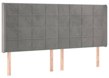 Zagłówek uszak jasnoszary 163x16x118/128 cm aksamit WM-3119634