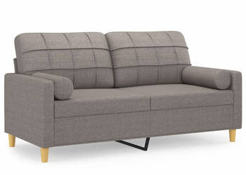 2-osobowa sofa z poduszkami taupe 140 cm tkanina WM-3200789