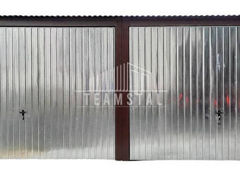 GARAŻ BLASZANY 6m x 6m - spad tył Brama - Ocynk TS228