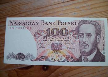 banknot 100 zł z 1986roku