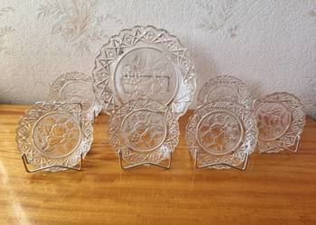 6 + 1 Patera na Owoce Huta Hortensja Stojak Podstawka KOMPLETNY ZESTAW