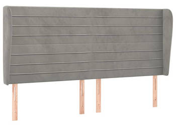 Zagłówek uszak jasnoszary 163x23x118/128 cm aksamit WM-3118150