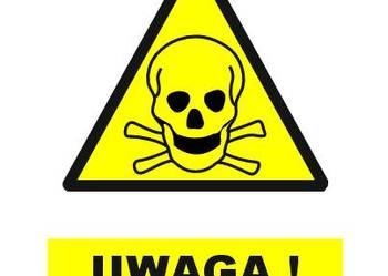 Naklejka Uwaga! Substancje toksyczne 10 x 15 mm GF005
