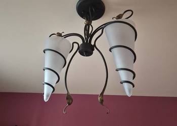 Żyrandol / kowalstwo artystyczne / stal / szkło