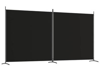 Parawan 2-panelowy czarny 348 x 180 cm tkanina WM-350277