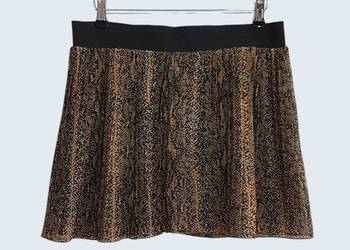 Damska mini spódnica brązowa plisowana z gumką w pasie Calliope 38/M