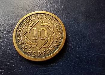 Stare monety 10 reichsfenig 1924 F NIemcy