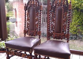 Krzesło Gdańskie XIXw. Rzeźbione Antyk Unikat