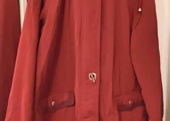 Kurtka Płaszcz Damska Kaptur Ocieplana Bordowy 42 XL