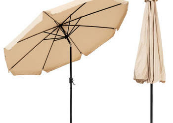 Parasol ogrodowy duży 3 m skośny łamany z korbą beż MultiGarden