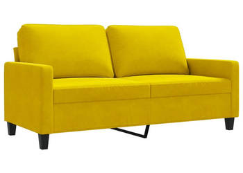 Sofa 2-osobowa żółta 140 cm tapicerowana aksamitem WM-359205