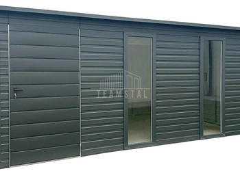 Schowek - Domek 5x2m - drzwi - 2x okno - antracyt - spad w tył TS1142