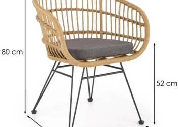 Nowe krzesła rattanowe metalowe nogi poduszka