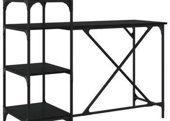 Biurko komputerowe z półkami czarne 120x47x109 cm WM-836213