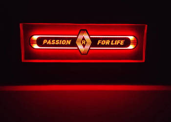 Renault Lustro LED  na tylną ścianę, nad łóżko Passion for Life R01-RED