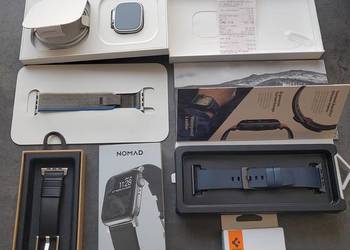 Jak NOWY Apple Watch Ultra 49mm Titanium + pasek Blue/Gray M/L+Gratisy