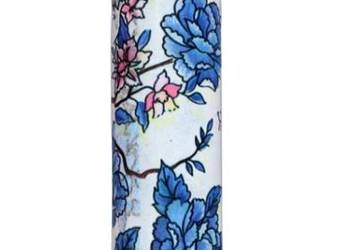 Zapalniczka Żarowa ''Biała baza + niebieskie kwiaty z różowymi akcentami''