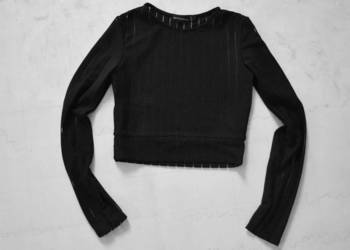 czarna bluzka crop top S pretttylittlething