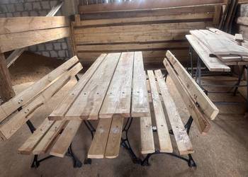 Meble ogrodowe drewniane jesionowe duże