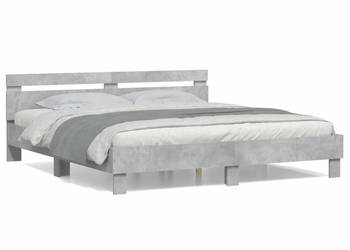 Rama łóżka z wezgłowiem szarość betonu 200x200 cm WM-3207395