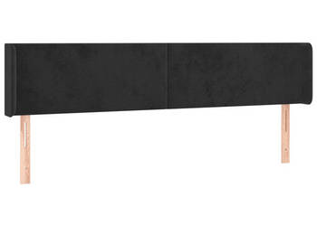 Zagłówek do łóżka z LED czarny 183x16x78/88 cm aksamit WM-3123018
