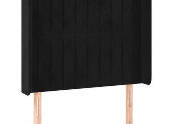Zagłówek do łóżka z LED czarny 103x16x118/128 cm aksamit WM-3124330