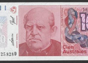 ARGENTYNA 100 AUSTRALES 1989 - STAN BANKOWY UNC