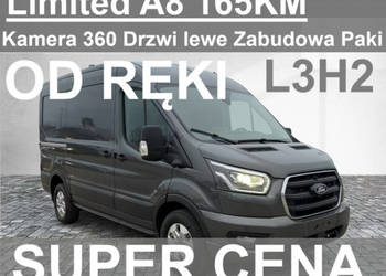 Ford Transit Limited 165KM Automat Drzwi Lewe Kamera 360 Od ręki Super cen…