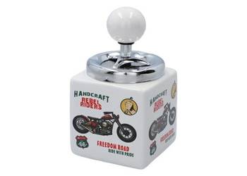 Popielniczka Ceramiczna z Metalową Pokrywką Handcraft Rebel Riders