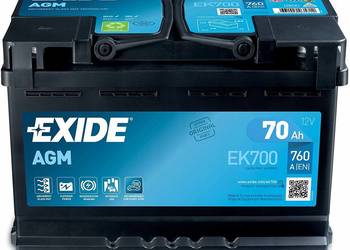 Akumulator 70Ah 760A EN EXIDE AGM START&STOP EK700